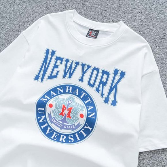 Vintage New York University Bieber With The Same Short Sleeve White - Picture 5 of 11